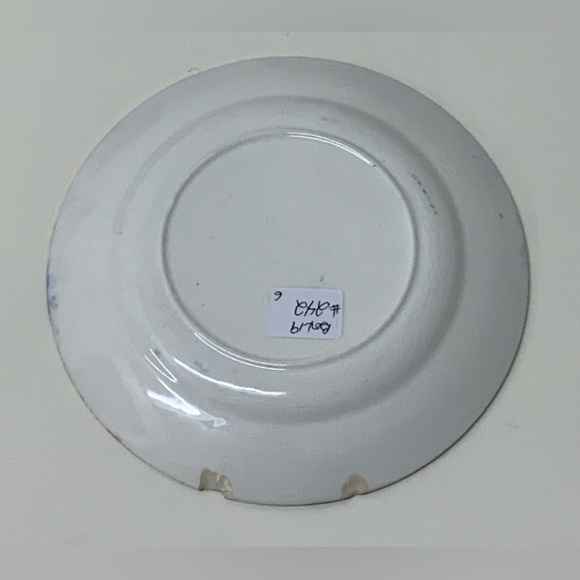 19th Century Antique Gaudy Welsh Dowsywales Pattern 6” Round Hand Painted Plate - Picture 5 of 9